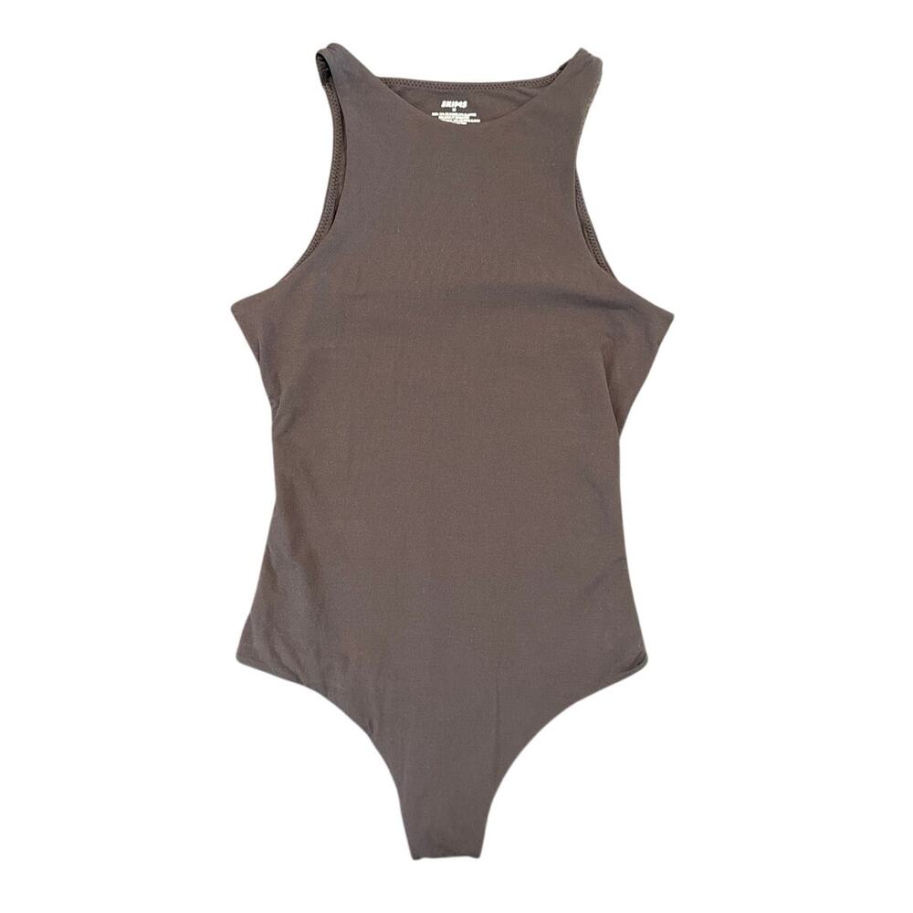 NWOT SKIMS High Neck Thong Bodysuit Onyx, Black, Women's Size XS